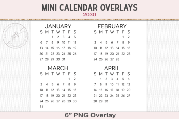Download 2030 Calendar PNG Overlay - Premium Bundle
